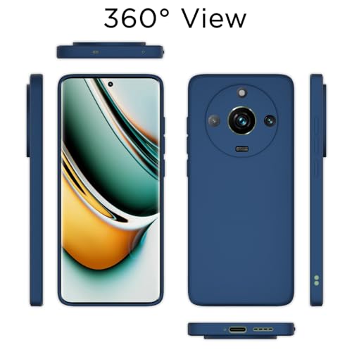 Image of Outlouders Back Cover for Realme 11 Pro / 11 Pro Plus 5G / Narzo 60 Pro 5G | Camera Protection | Durable Soft Matte Silicone Bumper Case (Blue)