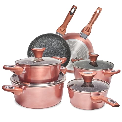 Topfset 15-teilig mit Antihaftbeschichtung - Kochtopf Set mit Deckel -...