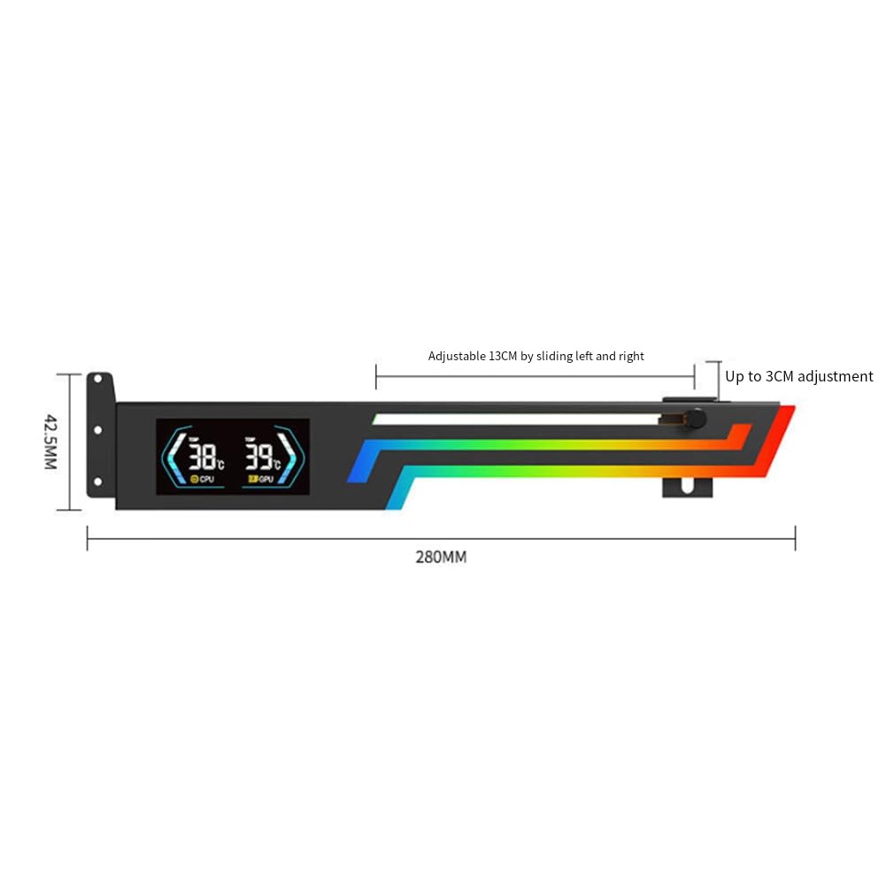 Z-X6 Support de Carte Graphique Support de Refroidissement pour Ordinateur PC 5V 3PIN Aura Sync Réglable en Hauteur