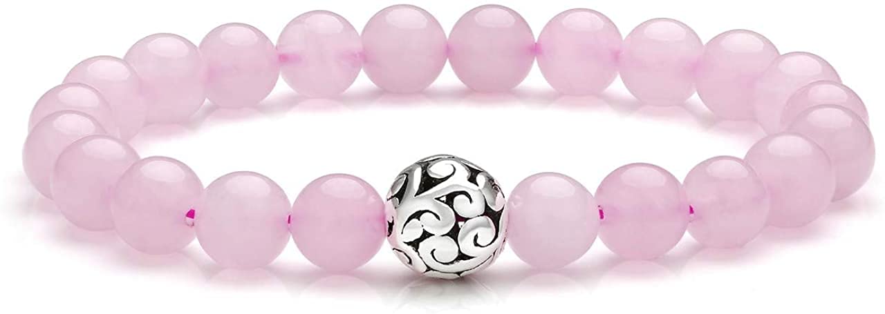 EDMIRIA Natural Rose Quartz Semi Precious Stones Reiki Chakra Healing Yoga Meditation Crystal Fengshui 8mm Gemstones Round Beads Bracelet for Men and Women (Flower Ball) (B09B7QGXXH) Amazon Price History, Amazon Price Tracker
