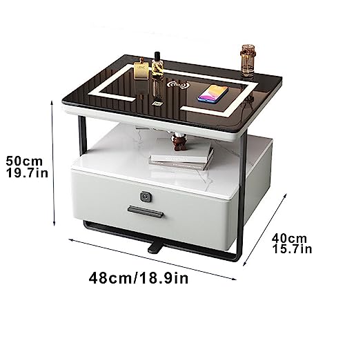 Table de nuit avec tiroir a verrouillage par empreinte digitale - 3