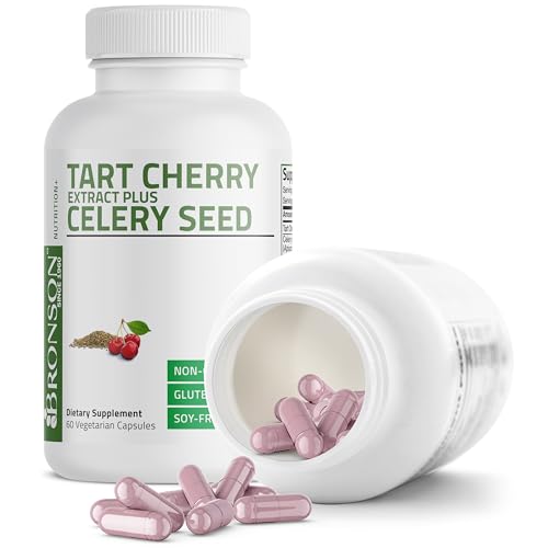 image for Bronson Tart Cherry Extract + Celery Seed Capsules - Powerful Uric Aci