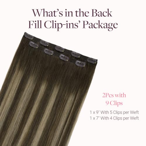 Image of GOO GOO Clip in Hair Extensions Real Human Hair Back Fill Extension 2Pcs