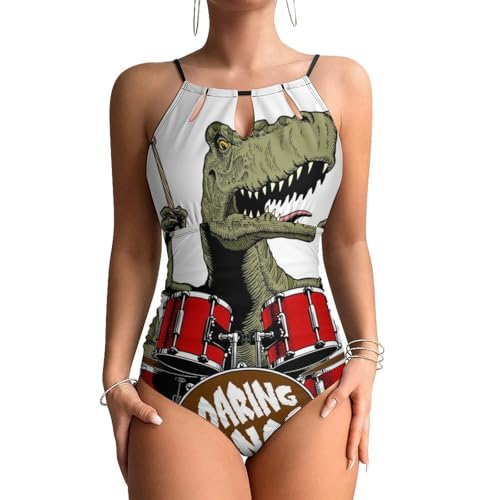 Maillot de bain une pièce pour la plage au motif tambour dinosaure