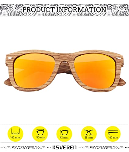 Wood Sunglasses Men for Women Wooden Frame 100% UV Protection Polarized Lens Outdoor Driving Glasses4