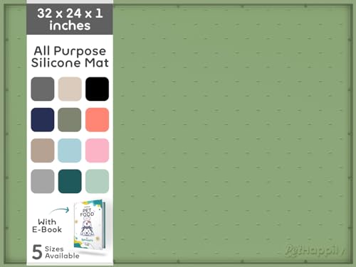 32x24x1â€ XL Dog Food Mat - All Purpose Under Sink Liner, Washer and Dryer Covers for The Top, Silicone Griddle Mat for Blackstone - Raised Edges Dog Mat for Food and Water Prevent Spill, Waterproof