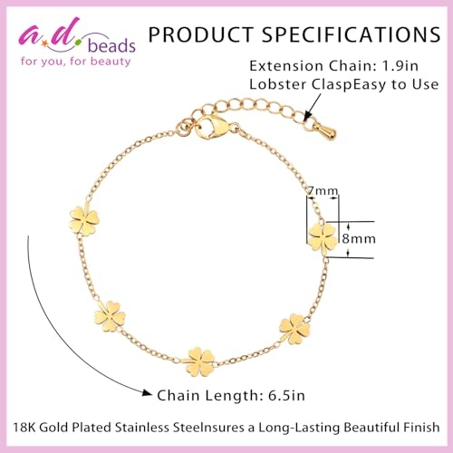 Image of 18K Gold Plated Stainless Steel Dainty Charms Colorful Crystal Birthstone Bracelet Minimalist Cute Jewelry for Women