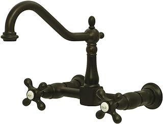 Kingston KS1245AX Wall Mount Bridge Kitchen Faucet, Oil Rubbed Bronze