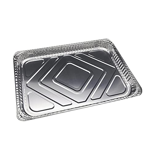 FELTECHELECTR 10 Pack Aluminum Foil Grease Pans for BBQ Easy to Clean Grill Drip Trays