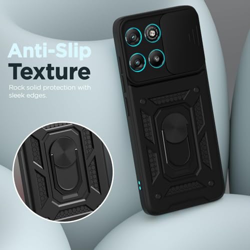 Image of Luxe Back Cover for Motorola G Max 5G / Motorola G57 Power 5G / Motorola G67 Power 5G | D10 Tough Armor Case | Sliding Camera Shield | 360 Protection | Kickstand Ring Holder | Military-Grade