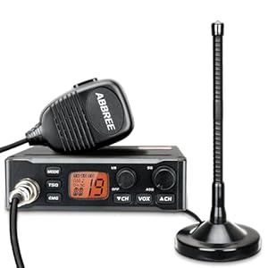 ABBREE CB Radio with Magnetic Mount Antenna for Truckers Long Range AM FM Professional CB Radios,Compact Design,Instant Emergency Channel 9/19,Full 40 Channels,Handheld Mic,LCD Display,VOX