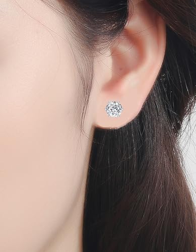 18 Pairs Magnetic Stud Earrings for Women Men Clip on No Piercing Magnet CZ Earrings Set Fake Earring Studs Jewelry 4-9MM4