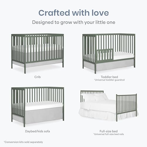Image of Dream On Me Synergy 5-in-1 Convertible Full Size Baby Crib, GREENGUARD Gold