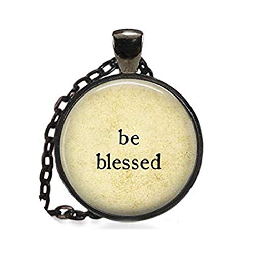 HomeXBest Be Blessed Gift Necklace, Cute Inspirational Quote Pendant, Religious God Jewelry