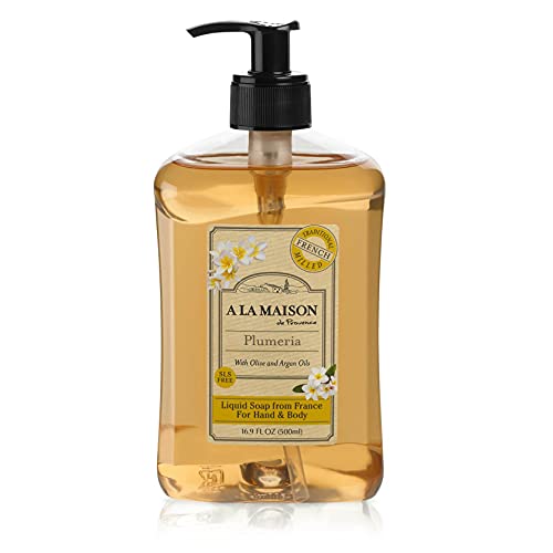 A La Maison Plumeria Liquid Hand Soap - Triple French Milled Natural Moisturizing Soap (Pack Of 3, 16.9 Oz Bottle) #TOP2