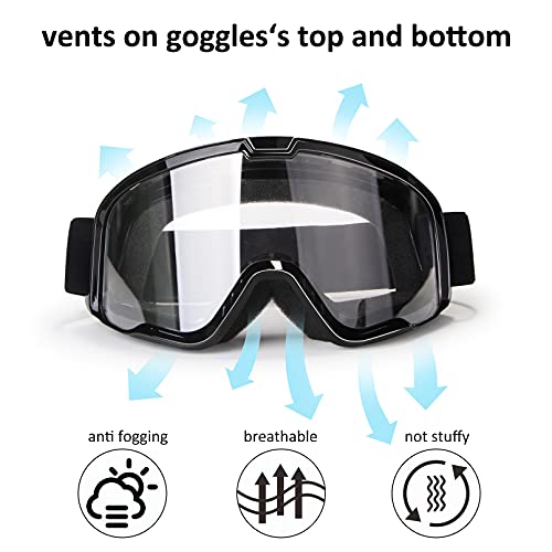 Lmavag GLAS-XK1-BLA Motorcycle Goggles For Men Women Motocross Goggles Dirt Bike Goggles Atv Goggles Riding Goggles Powersports Goggles Mx Offroad Goggle Skiing Goggles Uv400 Anti-Scratch Dustproof Goggles Clear thumb #2