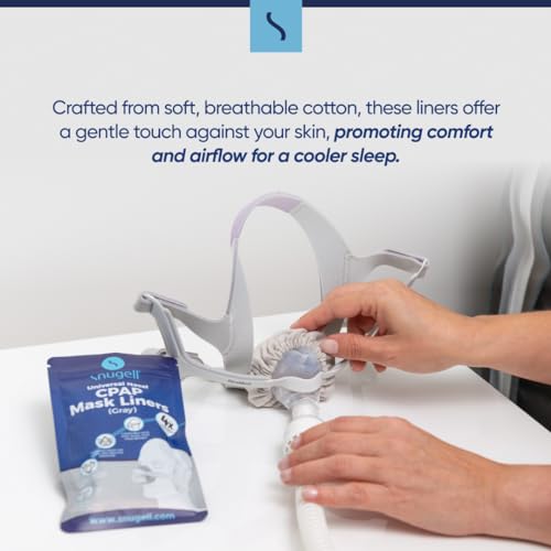 Snugell Universal CPAP Nasal Mask Liners (4-Pack) – Gray - Ultra-Soft Fabric for Major CPAP Nasal Mask Compatibility – Reusable & Washable Cushion Covers for 6-Month Supply – Reduces Skin Irritation - Thumbnail 4
