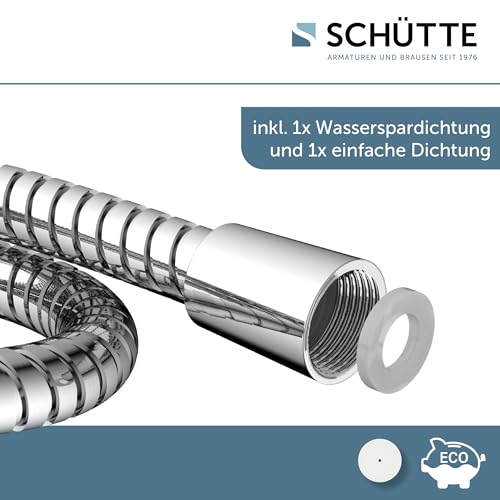 SCHÜTTE Brauseschlauch 80 cm, Duschschlauch, Schlauch für Badezimmer,Edelstahl, Chrom