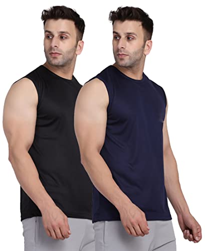 Image of Men's Regular Fit Sleeveless T-Shirt (Pack of 2)