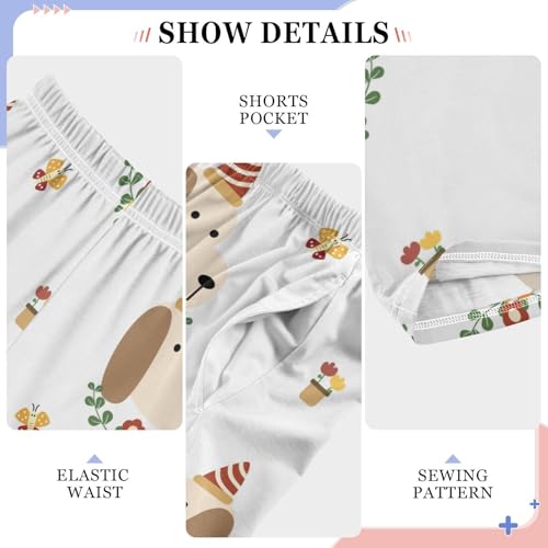 Dog and Hat Boys Pants Boys Athletic Pants Long Pant for Boywith Pockets Wide-Leg Size 6-14Y4