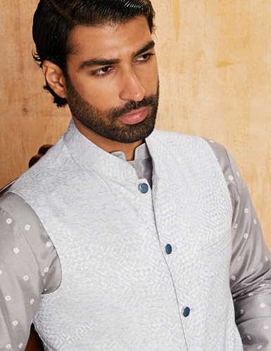 Image of Amazon Brand - Symbol Men's Cotton Blend Printed Kurta Pyjama Set