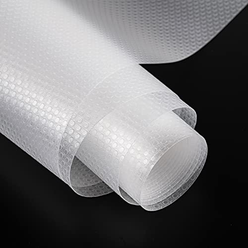 Bloss Plastic Shelf Liners Cabinet Drawer Liner Non-Slip Shelf Liner Non-Adhesive Refrigerator Mat Cupboard Pad No Odor for Kitchen Home-Clear 17.7 ×59 Inch