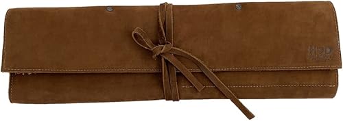 Miniatura 3 de Hide & Drink, Estuche para cuchillos rústicos (5 bolsillos), bolsa de mano compacta para chefs y cocineros que viajan, organizador de almacenamiento