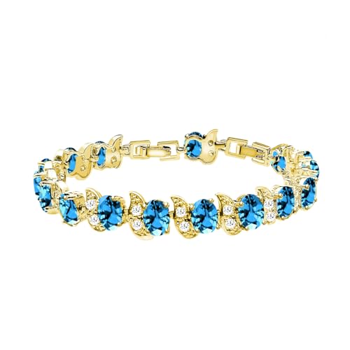 Image of LMXXVJ Fashion Tennis Bracelet Created Emerald White Gold Plated Charm Bracelet Gifts Jewelry for Women