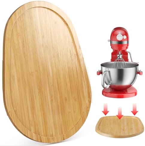 GuanQiao Food-Grade Bamboo Mixer Slider: For KitchenAid 5-8 Qt Bowl Lift Stand Mixer. Appliance Sliding Mat For Artisan, Kitchen Countertop Storage Accessories (Moving Tray) - Thumbnail 4