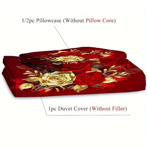 Housse de couette rose 220x220 avec taies lit double