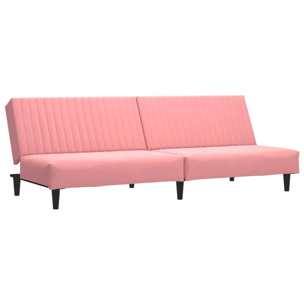 Sofá cama de 2 plazas terciopelo rosa mueble convertible pequeño