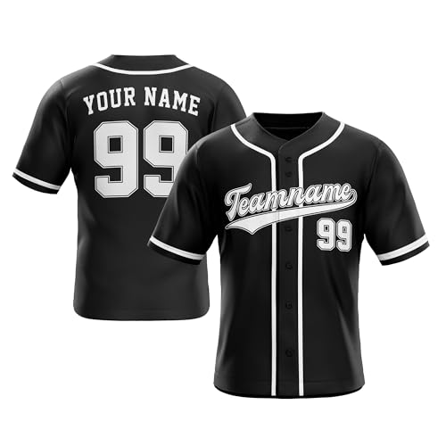 Custom Baseball Jersey Personalized Name & Number Stitched or Printed Team Uniform for Men Women Youth, XS–7XL