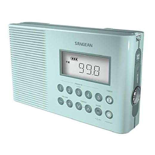 Sangean H201 Portable AM/FM/Weather Alert Digital Tuning Waterproof Shower Radio Turquoise