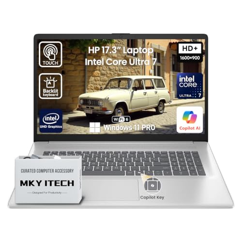 Image of 2026 17 Inch Laptop Touchscreen Computer Notebook, 17.3 HD+ IPS Touch screen Business Laptop AI PC, 15th Gen Intel 12-Core Ultra 7, 8GB DDR5 RAM 512GB SSD | Windows 11 Pro | Backlit 10-Key | Wi-Fi 6