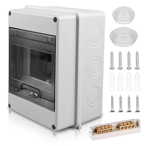 Coffret Electrique Etanche Exterieur Boîtier: Boîte Etanche Electrique Exterieur IP65, Tableau Electrique 1 Rangée, Boîtier Electrique Etanche, Coffret Electrique 5 Modules Pour Disjoncteur Mural