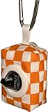 Tennessee Checkerboard Dog Waste Bag Holder, Orange and White, Leash Clip, Zippered Carrier, Poop Bag Dispenser