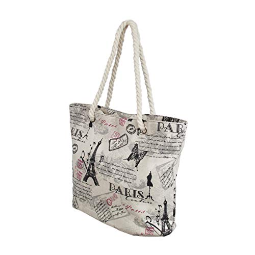 Bolso Tote Premium Grande con Estampado de París y Mariposa miniatura 2