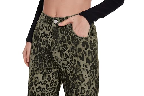 KICZOY Leopard Women Pants Wide Leg Y2k Casual Stretch Jeans for Women 2026 Hip Hop Pants Vintage Baggy Trousers — view 3