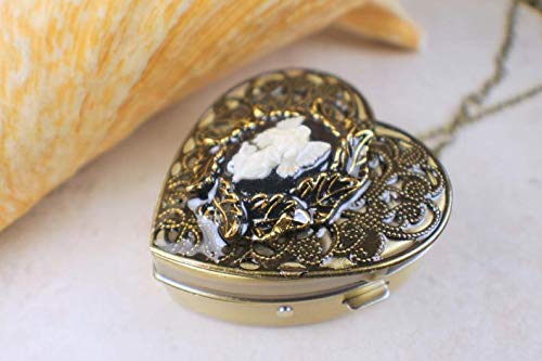 Miniatura 2 de Bronze White Cameo Angel Music Box Locket