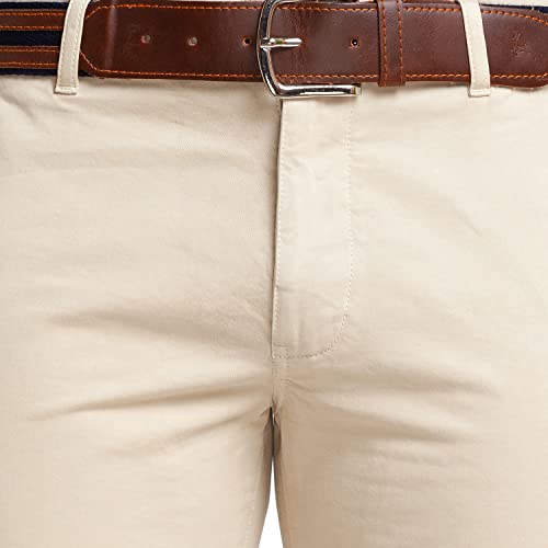 Image of Parx Men's Cotton Blend Solid Pattern Low Rise Tapered Fit Flat Front Casual Trouser
