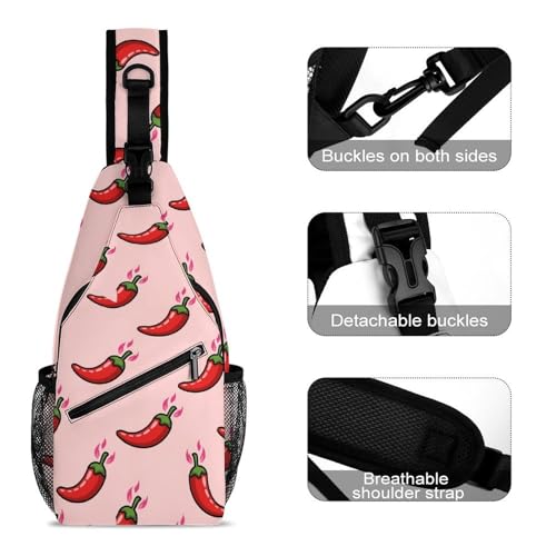 Bolso bandolera rojo para mujer y hombre miniatura 3