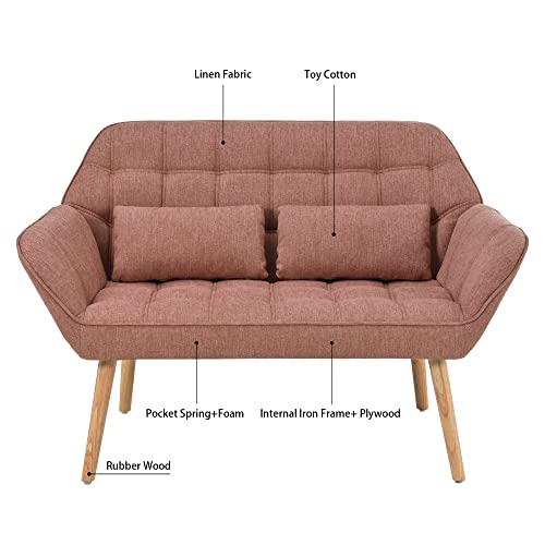 Reclining Loveseat Futon Sofa With 2 Pillow, Small Loveseat For Small Spaces, Living Room Sofa Couch, Reclining Sofa For Living Room Bedroom Office, Love Seat Recliner Sofa Sleeper Couch, Small Futon #TOP3