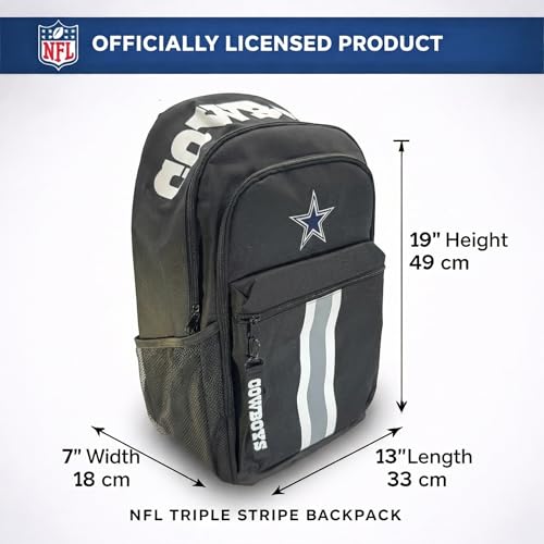 Image of NFL Dallas Cowboys Backpack - Triple Stripe Wordmark Design with Keychain