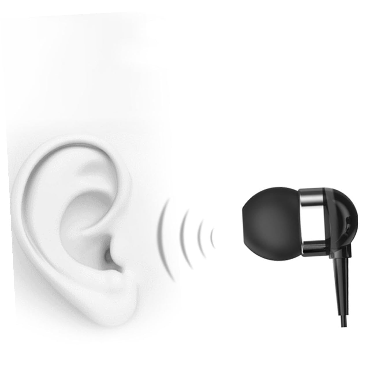 VILLCASE 1 Set Cuffie Wireless Retrattile Professionali con Clip per Orecchio Auricolari Sportivi Leggeri per Allenamento e con Bass e Comfort Prolungato Nero
