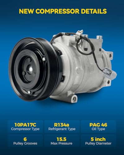 Image of PHILTOP CS20112 Air Conditioner AC Compressor with Clutch for Honda Accord 1998-2002 3.0L, Acura CL 1997-1999 3.0L