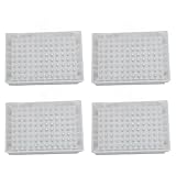 Fockety 96-Well-Tiefbrunnenplatte, 10 Stück, 2,2 ml, V-förmiger, quadratische Wells, Polypropylen-Mikroplatten mit alphanumerischen Codes, für automatisierte Pipettiersysteme