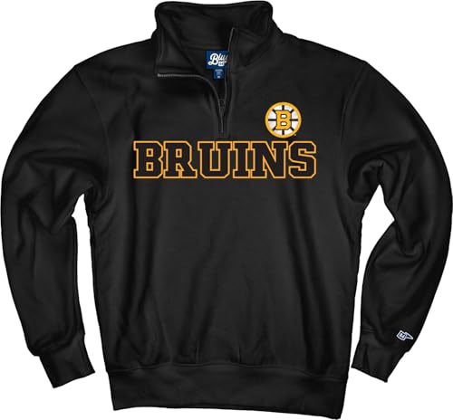 Blue 84 Boston Bruins NHL Officially Licensed Quarter Zip Sweatshirt Power Play Large Team Color