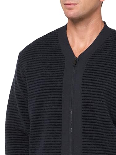 Armani Exchange Men's Full Zip Cardigan with Horizontal Stripes and a Graphic on The Back3