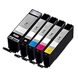 Le kit comprend 5 cartouches compatibles Canon : 1 cartouche noire de 25 ml, 1 cartouche noire de 12 ml et 3 cartouches de couleur (cyan, magenta et jaune de 12 ml chacune). Une solution complète pour l'impression quotidienne, idéale pour la maison, le bureau ou un usage professionnel, avec tout ce dont vous avez besoin pour obtenir des impressions nettes et de qualité