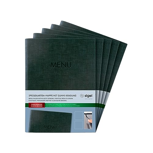 Sigel SM207/5 Speisekarten-Mappe A5 Anthrazit 5er-Pack